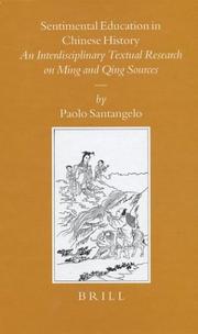 Cover of: Sentimental Education in Chinese History by Paolo Santangelo