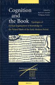 Cover of: Cognition and the book: typologies of formal organisation of knowledge in the printed book of the early modern period