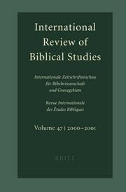 International Review of Biblical Studies by Bernhard Lang