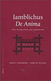 Cover of: Iamblichus De Anima by Iamblichus, John M. Dillon