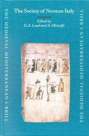 Cover of: The Society of Norman Italy (Medieval Mediterranean) by 