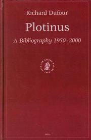 Cover of: Plotinus: A Bibliography 1950-2000