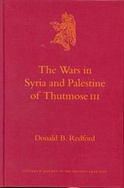 Cover of: The Wars in Syria and Palestine of Thutmose III (Culture and History of the Ancient Near East) by Donald B. Redford