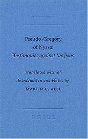 Cover of: Pseudo-Gregory of Nyssa: Testimonies Against the  Jews (Writings from the Greco-Roman World) (Writings from the Greco-Roman World)