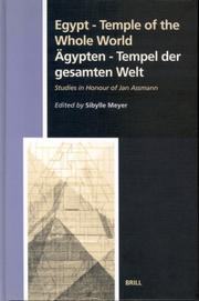 Cover of: Egypt: Temple of the Whole World : Studies in Honour of Jan Assmann = Agypten : Tempel Der Gesammten Welt (Studies in the History of Religions)