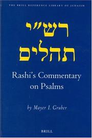 Cover of: Rashi's Commentary on Psalms (Brill Reference Library of Judaism)