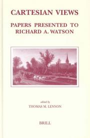 Cover of: Cartesian Views: Papers Presented to Richard A. Watson (Brill's Studies in Intellectual History)