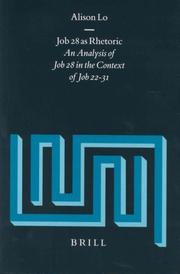 Cover of: Job 28 As Rhetoric: An Analysis of Job 28 in the Context of Job 22-31 (Supplements to Vetus Testamentum)