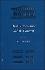 Cover of: Oral performance and its context