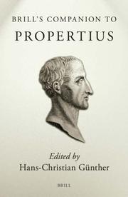 Brill's Companion to Propertius (Brill's Companions in Classical Studies) by Hans-Christian Gunther