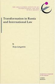 Cover of: Transformation in Russia and international law by Tarja Långström