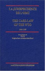 Cover of: Jurisprudence de l'OMC / The Case-Law of the WTO: 1996-1997 (La Jurisprudence de L'Omc / The Case-Law of the Wto)