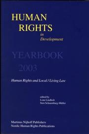 Cover of: Human Rights in Development Yearbook 2003 | 