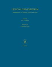 Cover of: Lexicon Gregorianum: Worterbuch Zu Den Schriften  Gregors Von Nyssa (Lexicon Gregorianum)