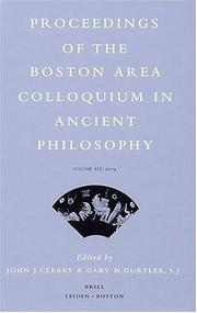 Cover of: Proceedings Of The Boston Area Colloquium In Ancient Philosophy (Proceedings of the Boston Area Colloquium in Ancient Philosophy)