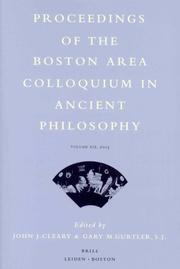 Cover of: Proceedings Of The Boston Area Colloquium In Ancient Philosophy (Proceedings of the Boston Area Colloquium in Ancient Philosophy)