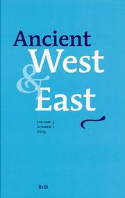 Cover of: Ancient West & East, Volume 4, No 1 (Ancient West & East) by Tsetskhladze