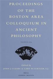Cover of: Proceedings of the Boston Area Colloquium in Ancient Philosophy, 20 Volume XX (2004) (Proceedings of the Boston Area Colloquium in Ancient Philosophy)