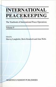 Cover of: International Peacekeeping: The Yearbook Of International Peace Operations