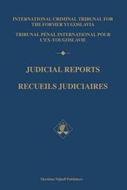 Cover of: Judicial Reports/recueils Judiciaires 2000 (Judicial Reports / Recueils Judiciaires) by Int Criminal Tribunal for the Former Yug