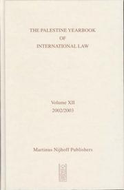 Cover of: Palestine Yearbook of International Law, 2002/2003 (Palestine Yearbook of International Law) by Camille Mansour