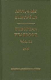 Cover of: Annuaire Europeen / European Yearbook (Annuaire European/European Yearbook)