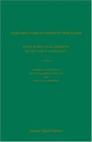 Cover of: Towards World Constitutionalism