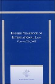 Cover of: Finnish Yearbook of International Law, 14 (2003) (Finnish Yearbook of International Law)