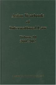 Cover of: Asian Yearbook of International Law 2001 (Asian Yearbook of International Law) by 