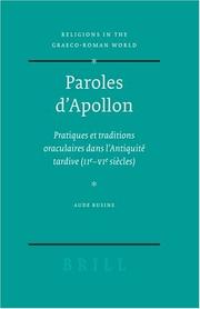Paroles d'Apollon by Aude Busine