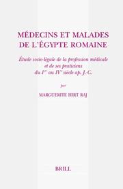 Cover of: Medecins et Malades de l'Egypte romaine (Studies in Ancient Medicine)