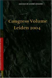 Cover of: Congress Volume Leiden 2004 (Supplements to Vetus Testamentum) (Supplements to Vetus Testamentum)