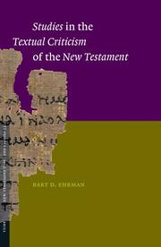 Cover of: Studies in the textual criticism of the New Testament by Bart D. Ehrman