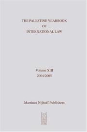 Cover of: The Palestine Yearbook of International Law, 2004-2005 (Palestine Yearbook of International Law)