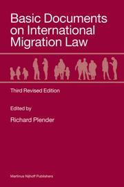 Basic Documents on International Migration Law by Richard Plender