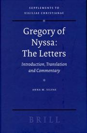 Cover of: Gregory of Nyssa: The Letters (Supplements to Vigiliae Christianae)