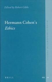 Cover of: Hermann Cohen's Ethics (Studies in European Judaism)