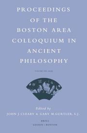 Cover of: Proceedings of the Boston Area Colloquium in Ancient Philosophy , Volume XXI (2005) (Proceedings of the Boston Area Colloquium in Ancient Philosophy)