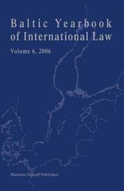 Baltic Yearbook of International Law, 2006 (Baltic Yearbook of International Law)