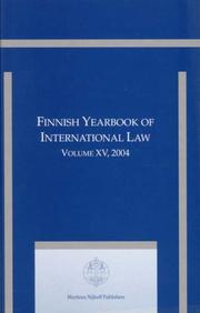 Cover of: Finnish Yearbook of International Law: Volume XV, 2004 (Finnish Yearbook of International Law)