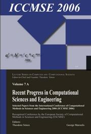 Front cover of Recent progress in computational sciences and engineering by International Conference of Computational Methods in Sciences and Engineering (2006 Chania, Crete, Greece)