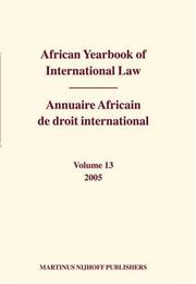 Cover of: African Yearbook of International Law / Annuaire Africain De Droit International (African Yearbook of International Law (Annuaire Africain de Droit in)