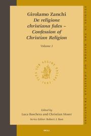 Cover of: Girolamo Zanchi: De Religione Christiana Fides - Confession of Christian Religion (Studies in the History of Christian Thought)