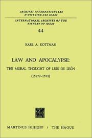 Cover of: Law and apocalypse | Karl A. Kottman