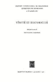 Cover of: Truth and Historicity/Vérité et historicité (Institut International de Philosophie)