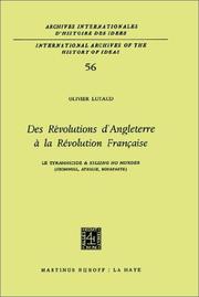Cover of: Des révolutions d'Angleterre à la Révolution française by Olivier Lutaud
