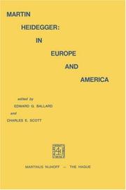 Cover of: Martin Heidegger: in Europe and America. by Edward G. Ballard