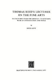 Cover of: Thomas Reid's Lectures on the fine arts.