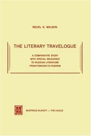 Cover of: The literary travelogue. by Reuel K. Wilson