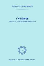 Cover of: On Identity: A Study in Genetic Phenomenology (Phaenomenologica)